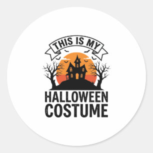 Sticker Rond Costume drôle d'Halloween Maison hantée Vintage Sh