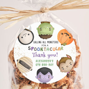 Sticker Rond Costume Enfants Monster Cute Halloween Fête d'anni