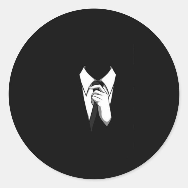Sticker Rond Costume et Cravate anonyme (Devant)