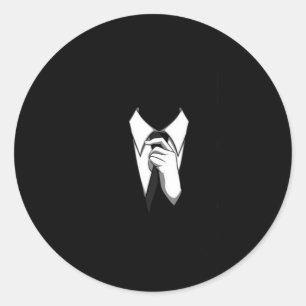 Sticker Rond Costume et Cravate anonyme