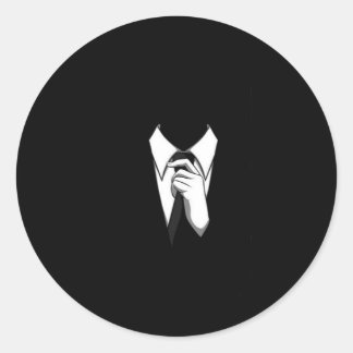 Sticker Rond Costume et Cravate anonyme