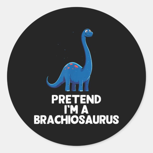 Sticker Rond Costume Facile de Brachiosaure pour Halloween (Devant)