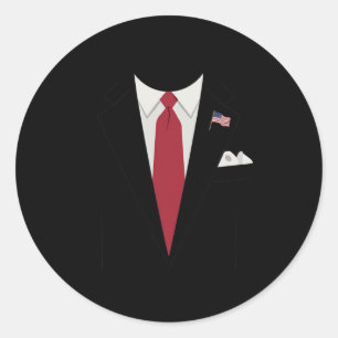 Sticker Rond Costume Facile d'Halloween de Président USA Trump