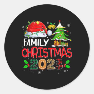 Sticker Rond Costume familial costume familial Noël 2023 Noël