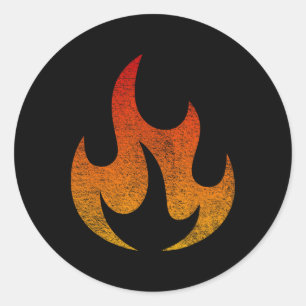 Sticker Rond Costume flamme d'Halloween Lit Burning Flame
