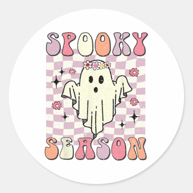 Sticker Rond Costume Halloween de saison éffrayante (Devant)