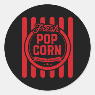 Sticker Rond Costume Halloween Enfants Chemise Popcorn Vintage