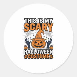 Sticker Rond Costume Halloween Épouvantable Chapeau de Sorcière