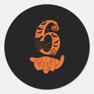 Sticker Rond Costume Halloween Homme Femme Numéro 6 Corresponda