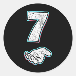 Sticker Rond Costume Halloween Hommes Femmes Numéro 7 Correspon