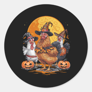 Sticker Rond Costume Halloween poulet drôle saison Éffrayante C