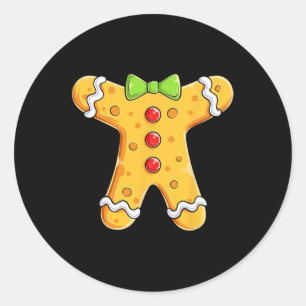 Sticker Rond Costume homme en pain d'épice Halloween Noël Garço