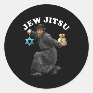 Sticker Rond Costume juif hanukkah tenue rabbin danse horah