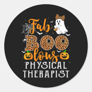 Sticker Rond Costume Léopard Halloween Pour Thérapiste Physique