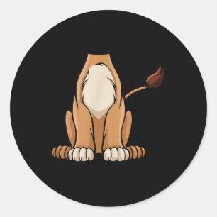 Sticker Rond Costume Lion Halloween Outfit Funny Simple Enfants