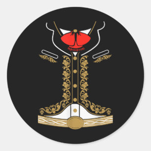 Sticker Rond Costume Mariachi Mexicain Charro Pour Cinco De May
