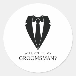 Sticker Rond Costume Mariage noir - Proposition de fabricant de