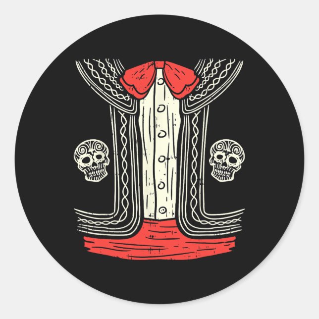 Sticker Rond Costume mexicain Mariachi Halloween Costume mexica (Devant)
