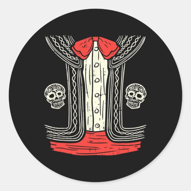 Sticker Rond Costume mexicain Mariachi Halloween Costume mexica (Devant)
