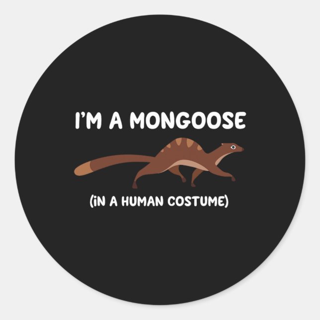 Sticker Rond Costume mongole drôle Halloween Graphique (Devant)