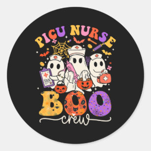 Sticker Rond Costume Picu Boo Crew Funny Nurse Ghost Halloween