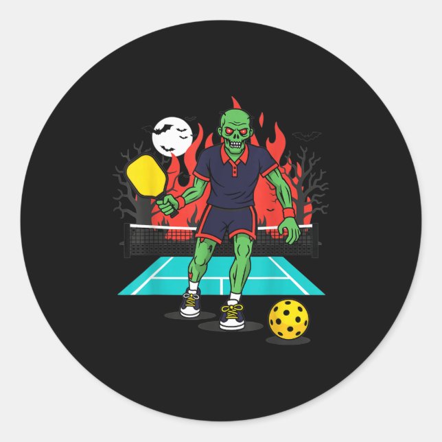 Sticker Rond Costume Soky du Joueur de balle Zombie Halloween (Devant)