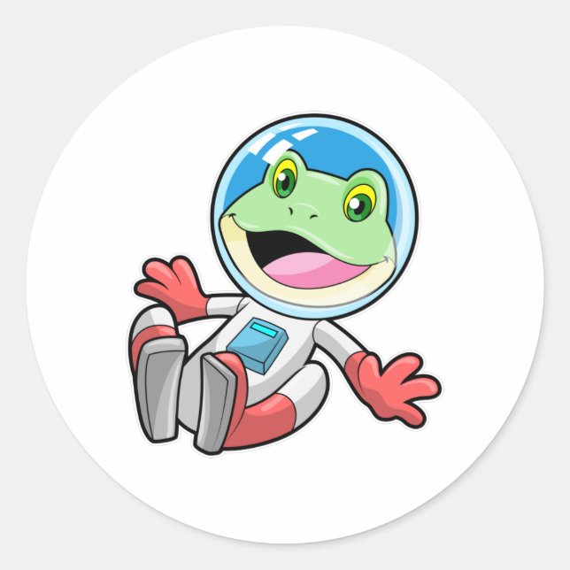 Sticker Rond Costume spatial de l'astronaute de grenouille (Devant)