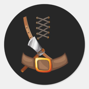 Sticker Rond Costume Viking Halloween Trick Ou Treking Inspirer