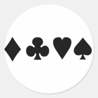 Sticker Rond Costumes de carte noir et blanc