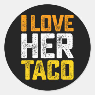 Sticker Rond Costumes de couple assortis Taco Saucisse Hallowee