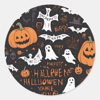 Sticker Rond Costumes d'Halloween éffrayants