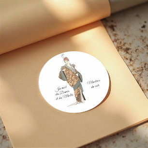 Sticker Rond Costumes Parisiens - Manteau du soir Classic Round