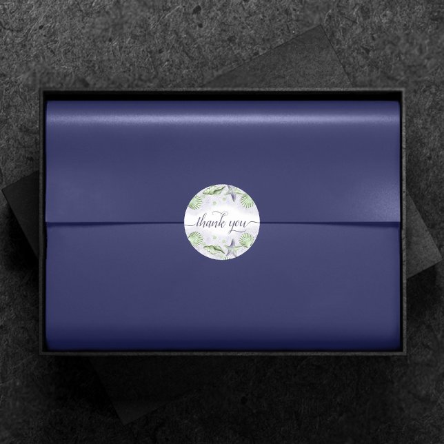 Sticker Rond Côté Chic | Merci Violet et Vert Citron (Créateur téléchargé)