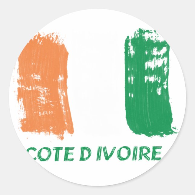 Sticker Rond Cote D'Ivore Drapeau (Devant)