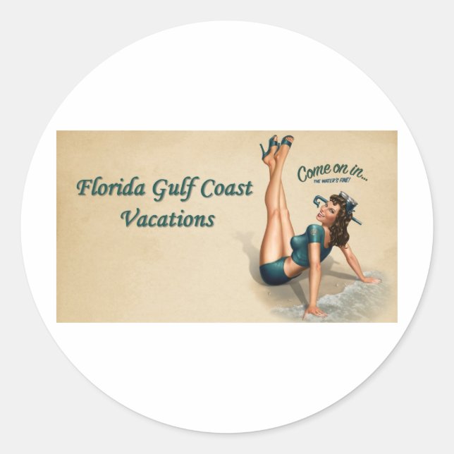 Sticker Rond Côte du golfe de Floride (Devant)