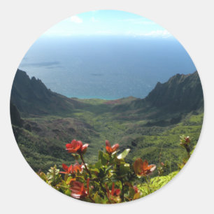 Sticker Rond Côte du Na Pali de Kauai