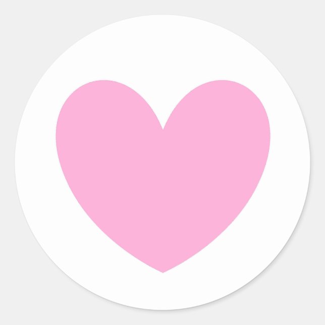 Sticker Rond Coton Candy Pink coeurs sur blanc (Devant)