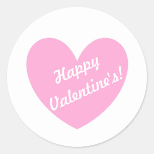Sticker Rond Coton Candy Pink coeurs sur blanc
