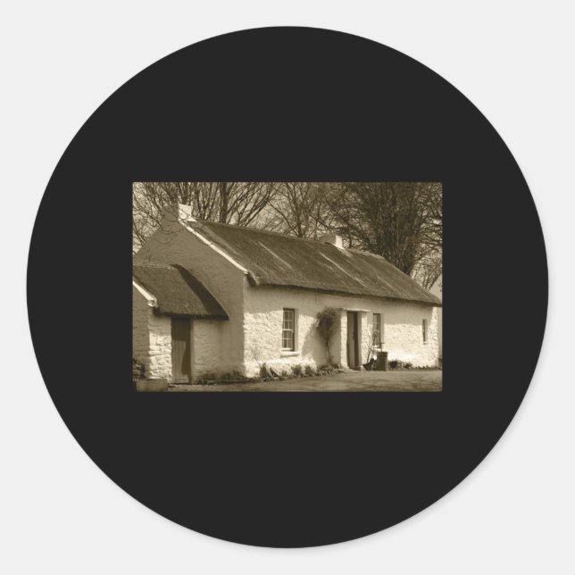 Sticker Rond Cottage à chaume Omagh Tint (Devant)