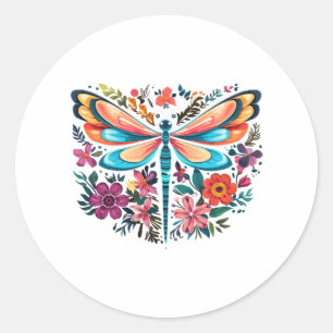 Sticker Rond Cottagecore Aesthétiquement Dragonfly Lover Goblin