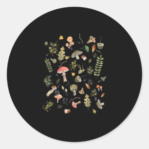 Sticker Rond Cottagecore Champignon Esthétique Académie Goblinc