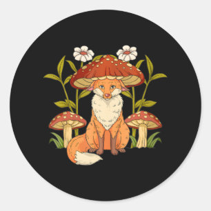 Sticker Rond Cottagecore esthétique Cottagecore Fox