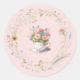 Sticker Rond Cottagecore Tea Party Sticup