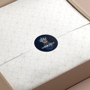 Sticker Rond Couché de soleil tropical personnalisé Ananas