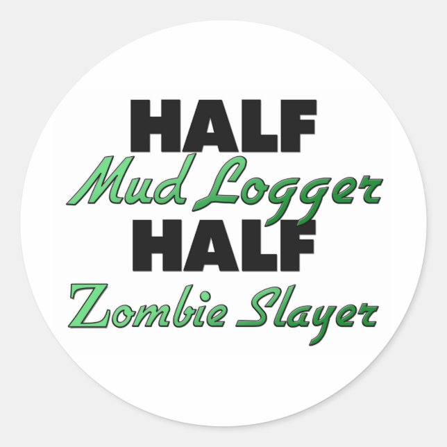 Sticker Rond Couche demi-boue à moitié zombie (Devant)