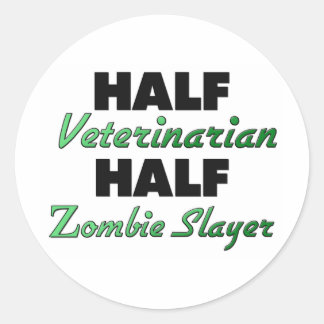 Sticker Rond Couche demi-vétérinaire demi-zombie