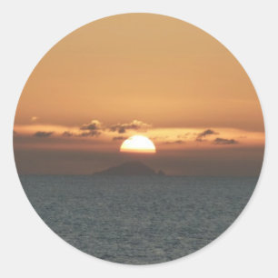 Sticker Rond Coucher de soleil à Antigua I Photos du paysage ma