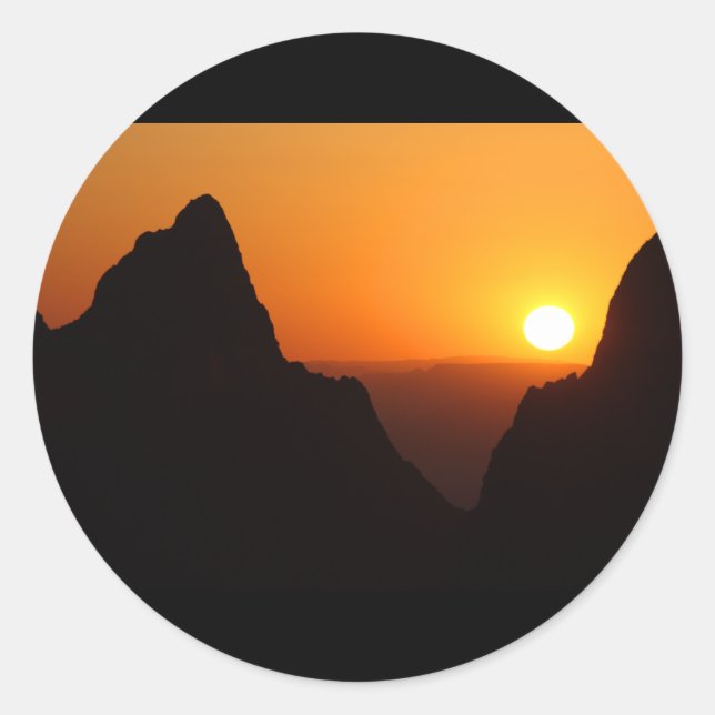 Sticker Rond Coucher de soleil à la fenêtre (Devant)
