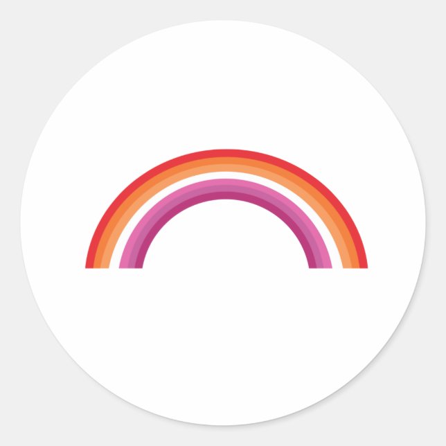 Sticker Rond Coucher de soleil arc-en-ciel lesbien (Devant)