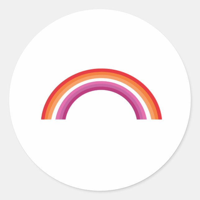 Sticker Rond Coucher de soleil arc-en-ciel lesbien (Devant)